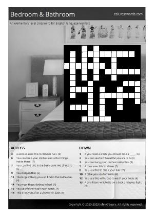 Bedroom & Bathroom Crossword